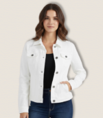 Women's Stretch Denim Jacket Off-white