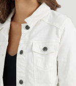 Women's Stretch Denim Jacket Off-white - Image 3