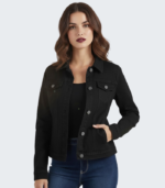 Women's Stretch Denim Jacket Black